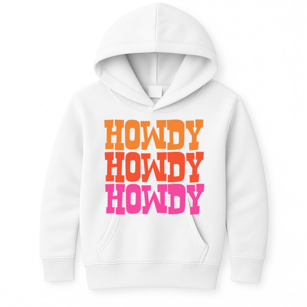 Colorful Howdy Retro Kids Hoodie