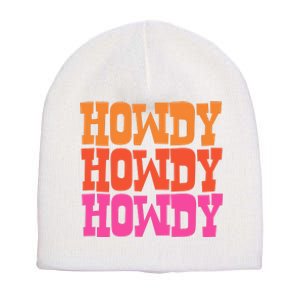 Colorful Howdy Retro Short Acrylic Beanie