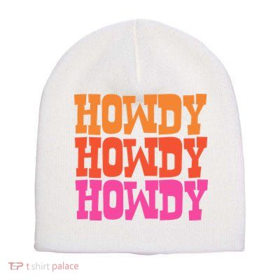 Colorful Howdy Retro Short Acrylic Beanie