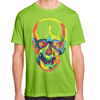 Colorful Human Splatter Skull Adult ChromaSoft Performance T-Shirt