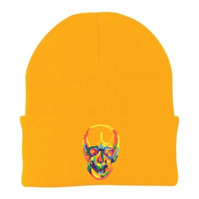 Colorful Human Splatter Skull Knit Cap Winter Beanie