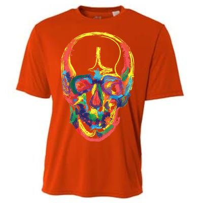 Colorful Human Splatter Skull Cooling Performance Crew T-Shirt