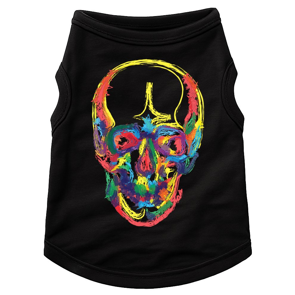 Colorful Human Splatter Skull Doggie Tank