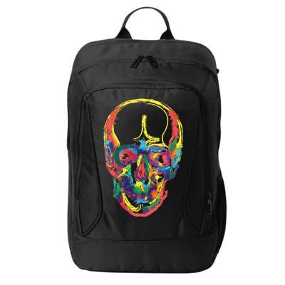 Colorful Human Splatter Skull City Backpack