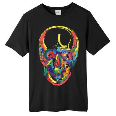 Colorful Human Splatter Skull Tall Fusion ChromaSoft Performance T-Shirt