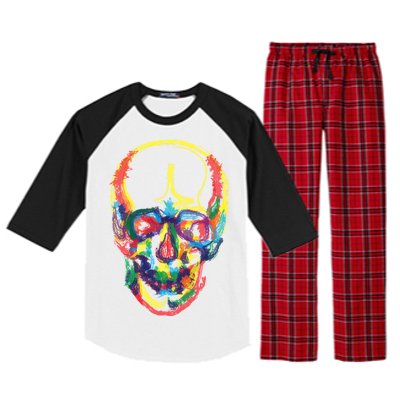 Colorful Human Splatter Skull Raglan Sleeve Pajama Set