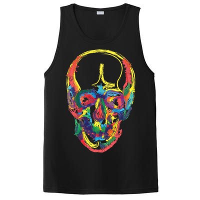 Colorful Human Splatter Skull PosiCharge Competitor Tank