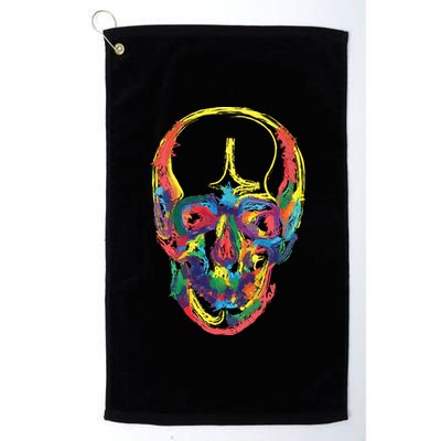 Colorful Human Splatter Skull Platinum Collection Golf Towel