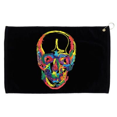 Colorful Human Splatter Skull Grommeted Golf Towel