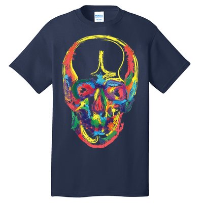 Colorful Human Splatter Skull Tall T-Shirt