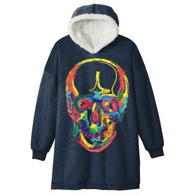 Colorful Human Splatter Skull Hooded Wearable Blanket