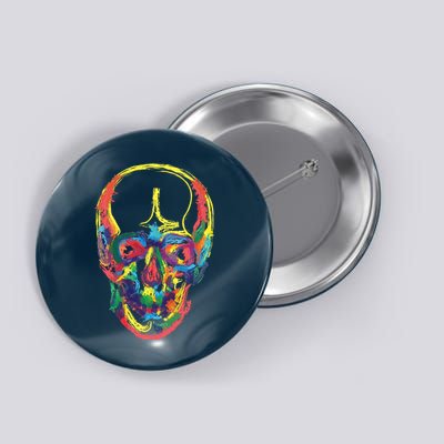 Colorful Human Splatter Skull Button