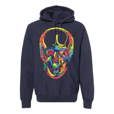 Colorful Human Splatter Skull Premium Hoodie