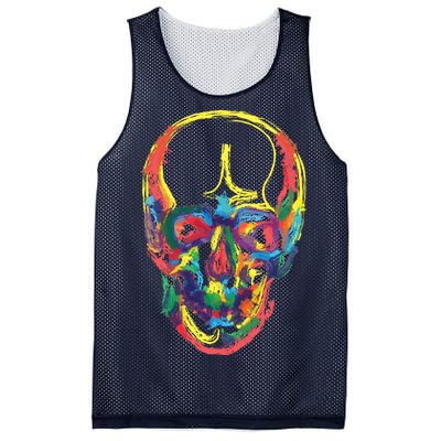 Colorful Human Splatter Skull Mesh Reversible Basketball Jersey Tank