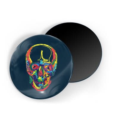 Colorful Human Splatter Skull Magnet