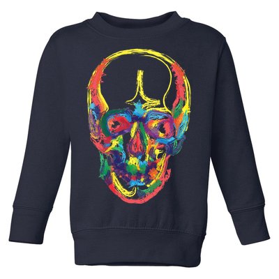 Colorful Human Splatter Skull Toddler Sweatshirt