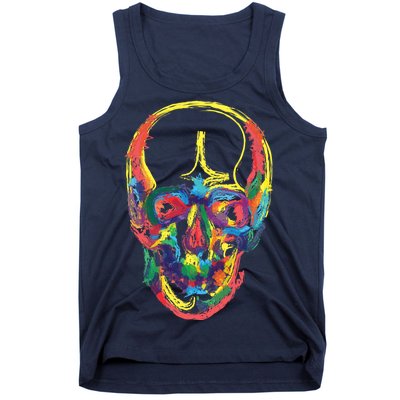 Colorful Human Splatter Skull Tank Top