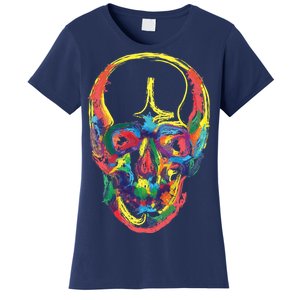 Colorful Human Splatter Skull Women's T-Shirt