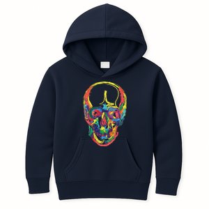 Colorful Human Splatter Skull Kids Hoodie