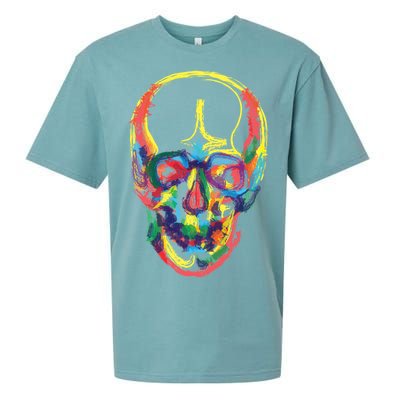 Colorful Human Splatter Skull Sueded Cloud Jersey T-Shirt