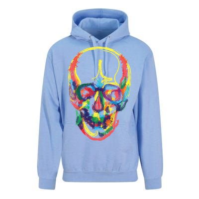 Colorful Human Splatter Skull Unisex Surf Hoodie