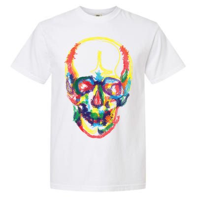 Colorful Human Splatter Skull Garment-Dyed Heavyweight T-Shirt