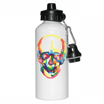 Colorful Human Splatter Skull Aluminum Water Bottle