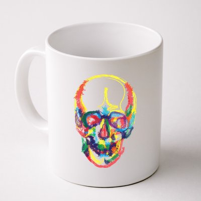 Colorful Human Splatter Skull Coffee Mug