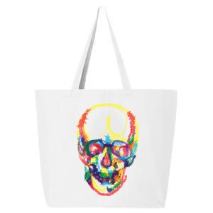 Colorful Human Splatter Skull 25L Jumbo Tote