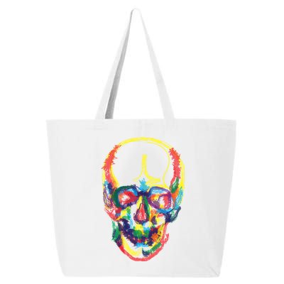 Colorful Human Splatter Skull 25L Jumbo Tote