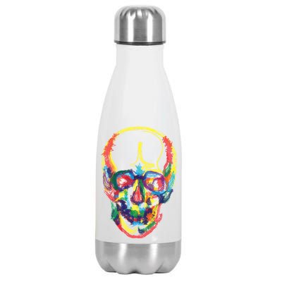 Colorful Human Splatter Skull Stainless Steel Insulated Water Bottle