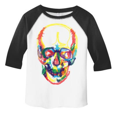 Colorful Human Splatter Skull Toddler Fine Jersey T-Shirt