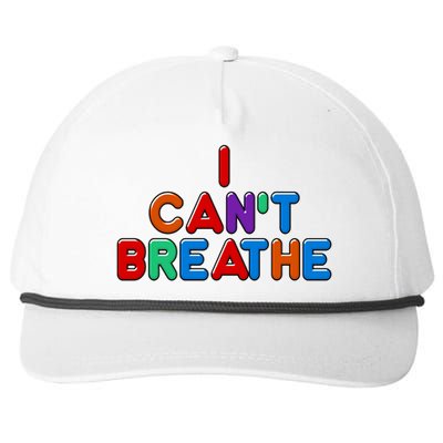 Colorful I Can't Breathe Protest Snapback Five-Panel Rope Hat