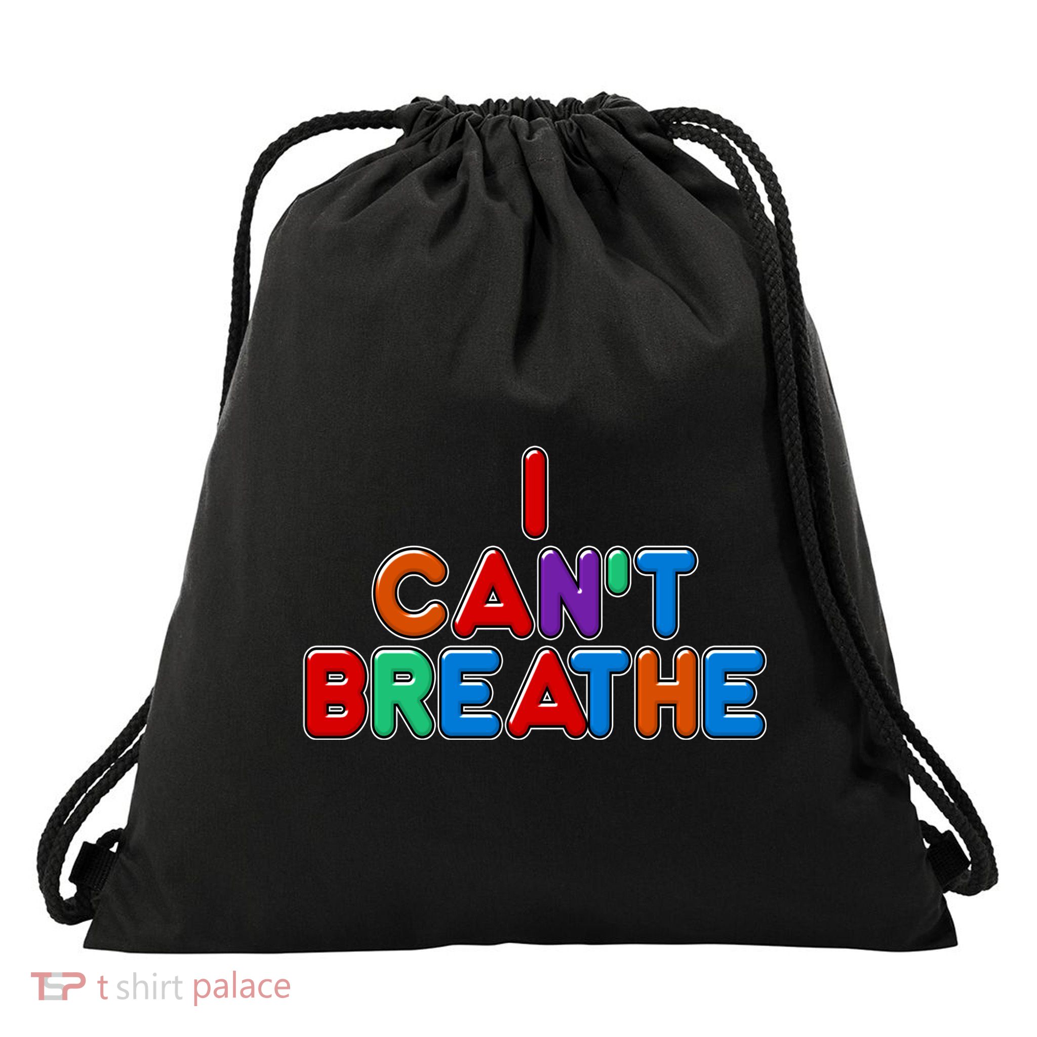 Colorful I Can't Breathe Protest Drawstring Bag