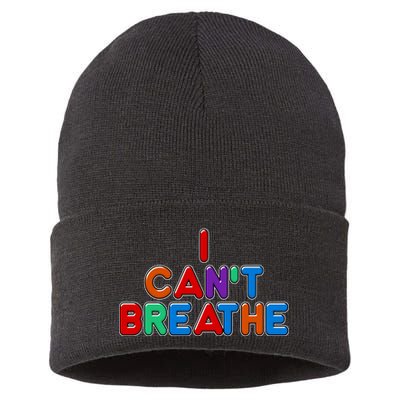 Colorful I Can't Breathe Protest Sustainable Knit Beanie
