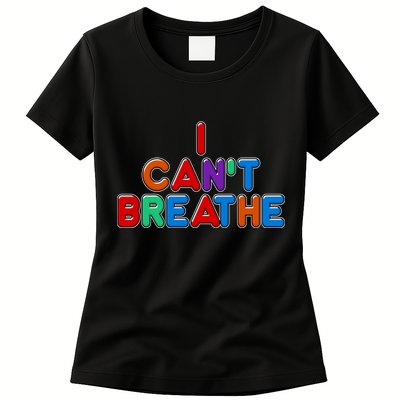 Colorful I Can't Breathe Protest Womens T-Shirt