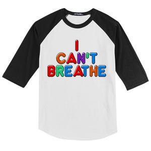 Colorful I Can't Breathe Protest Kids Colorblock Raglan Jersey