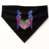 Colorful Jungle Birds Abstract Heart USA-Made Doggie Bandana