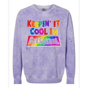 Colorful Keepin' It Cool In Preschool Colorblast Crewneck Sweatshirt