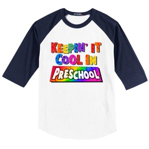 Colorful Keepin' It Cool In Preschool Baseball Sleeve Shirt