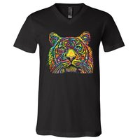 Colorful King - Tiger - Dean Russo V-Neck T-Shirt