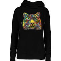 Colorful King - Tiger - Dean Russo Womens Funnel Neck Pullover Hood