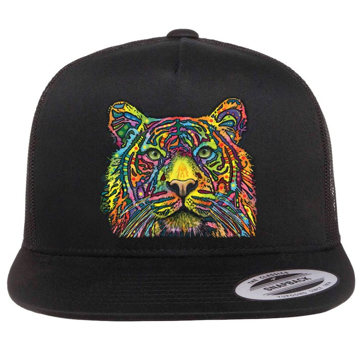 Colorful King - Tiger - Dean Russo Flat Bill Trucker Hat