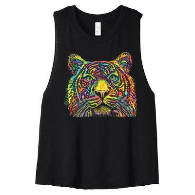 Colorful King - Tiger - Dean Russo Women's Racerback Cropped Tank