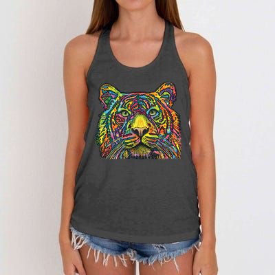 Colorful King - Tiger - Dean Russo Women's Knotted Racerback Tank