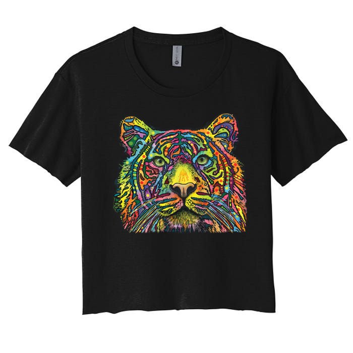 Colorful King - Tiger - Dean Russo Women's Crop Top Tee