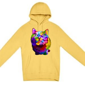 Colorful Kitten Nose Boop Premium Pullover Hoodie