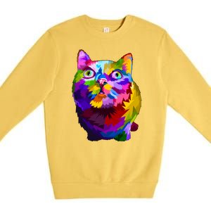 Colorful Kitten Nose Boop Premium Crewneck Sweatshirt