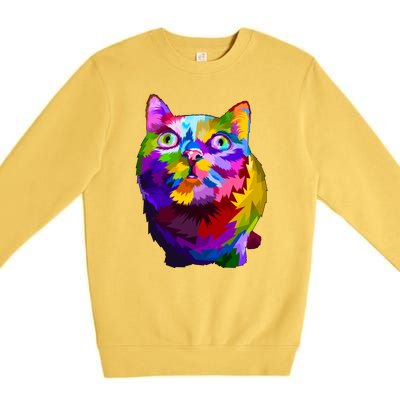 Colorful Kitten Nose Boop Premium Crewneck Sweatshirt