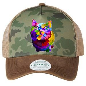 Colorful Kitten Nose Boop Legacy Tie Dye Trucker Hat